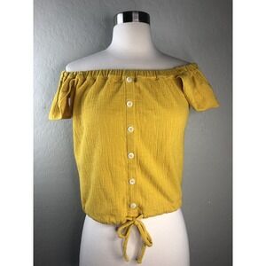 MADEWELL Texture and Thread Womens S Shirt Off shoulder Top